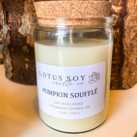 Recycled Glass Soy Candle w/Cork- 12 oz